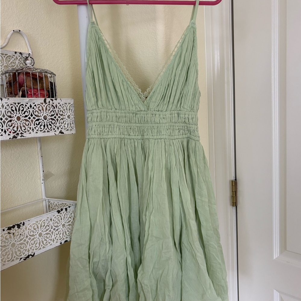 Free People Green Sleeveless Dress
